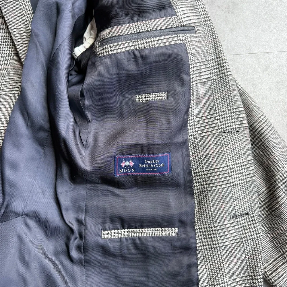 J Crew Ludlow Prince of Wales Abraham Moon wool blend, 38R suit + trousers - Picture 12 of 16